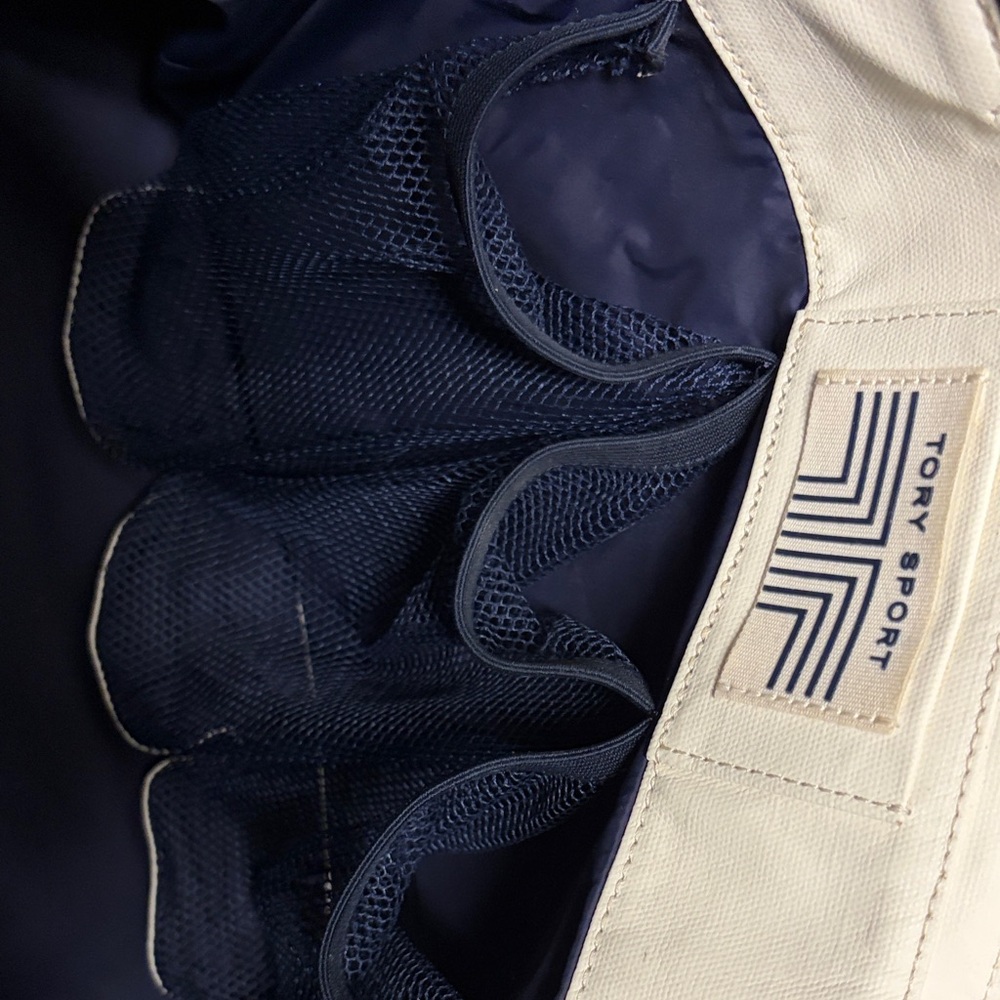 Tory Sport Cream and Navy Tennis Bag - Picture 2 of 5
